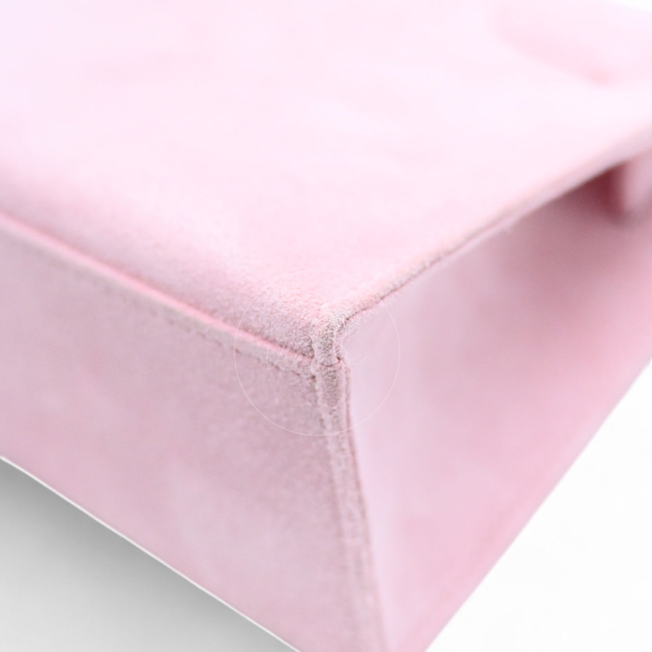 Hermes Kelly Pochette Suede PHW Pink Square J