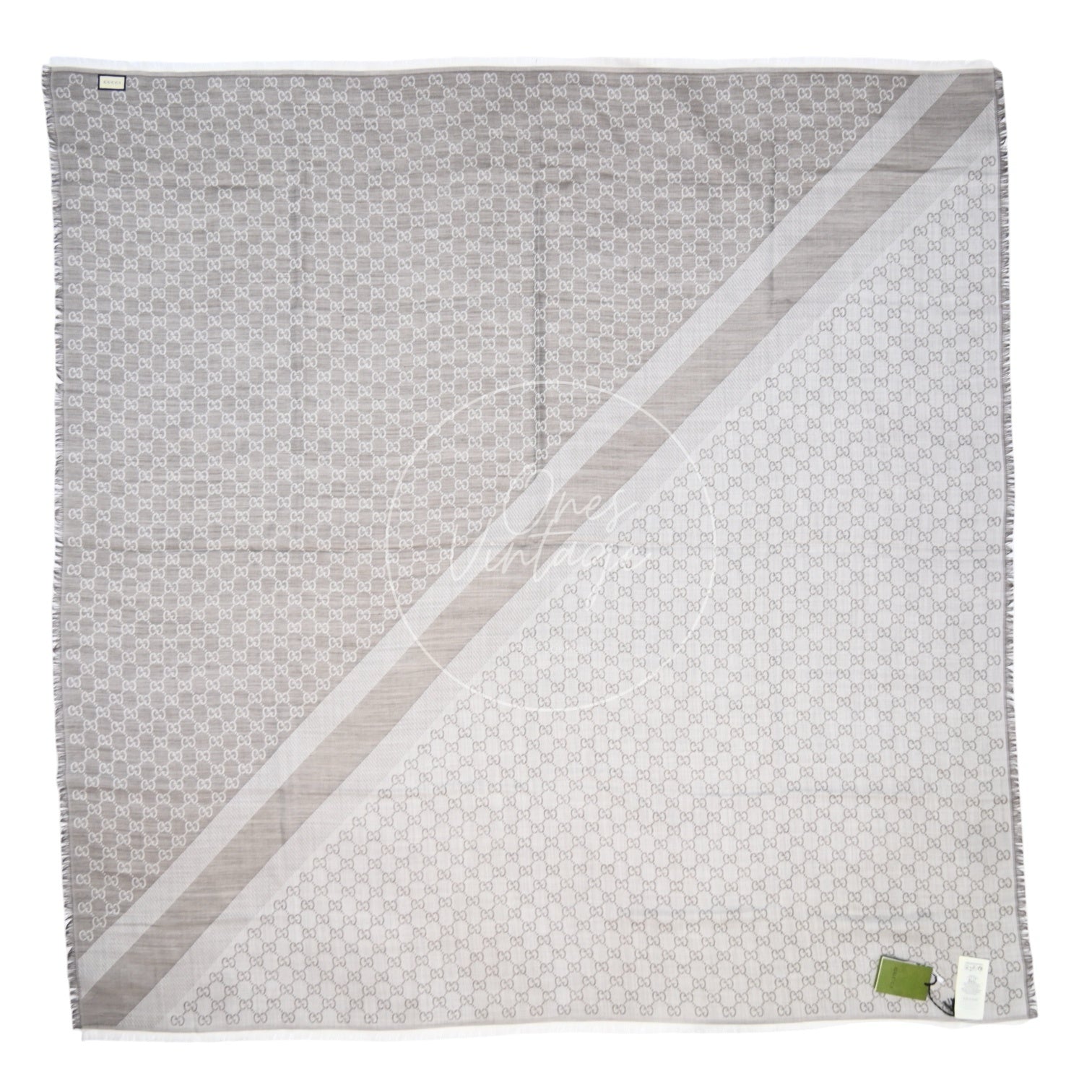 Gucci Grey GG Supreme Wool Shawl