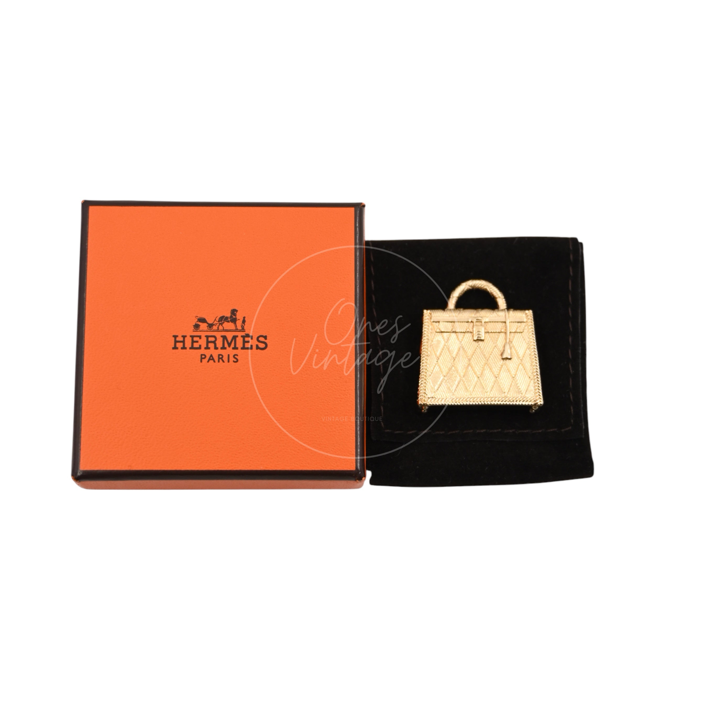 Hermes Curiosite Kelly Guilloche Charm