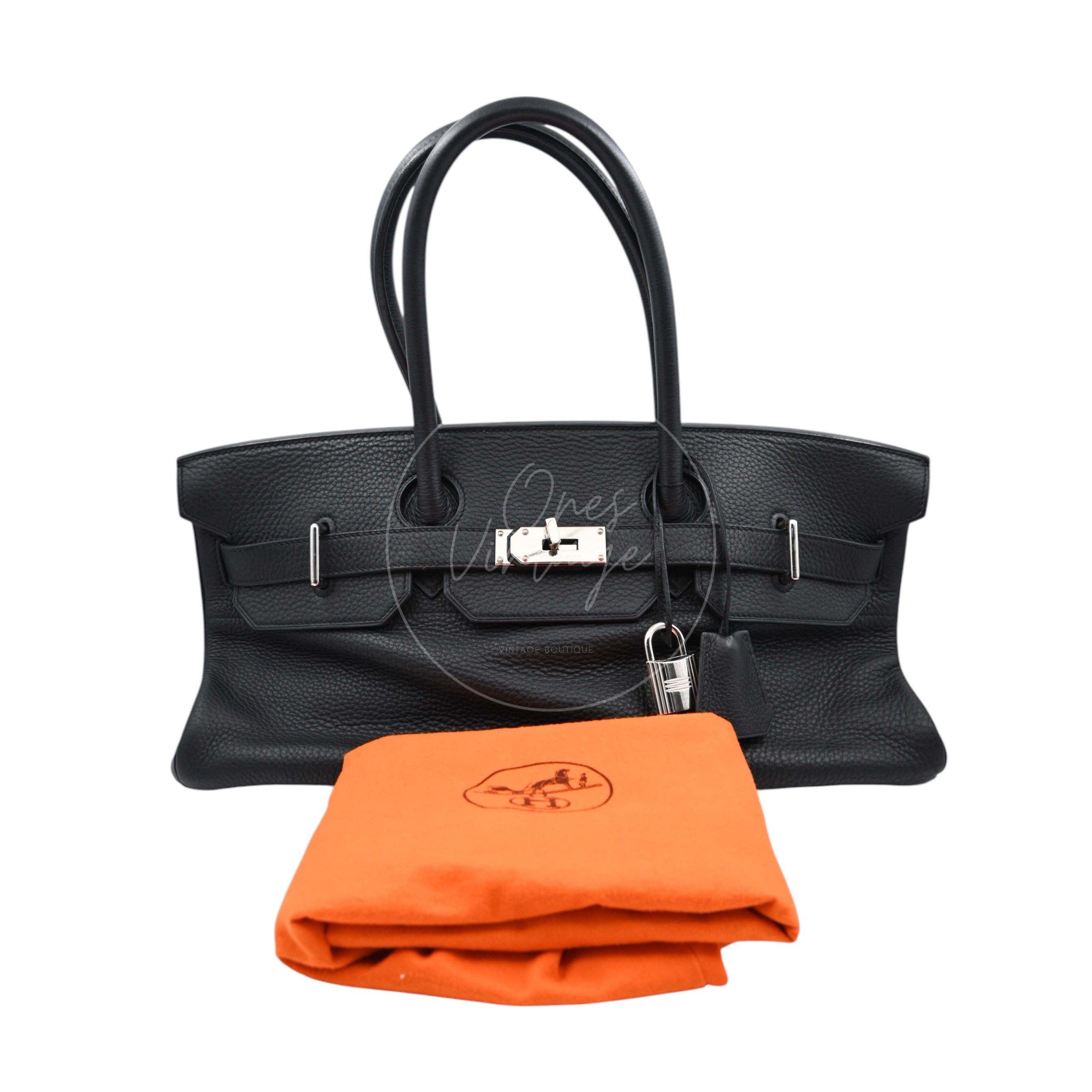 Hermes Birkin Shoulder PHW Black Square J