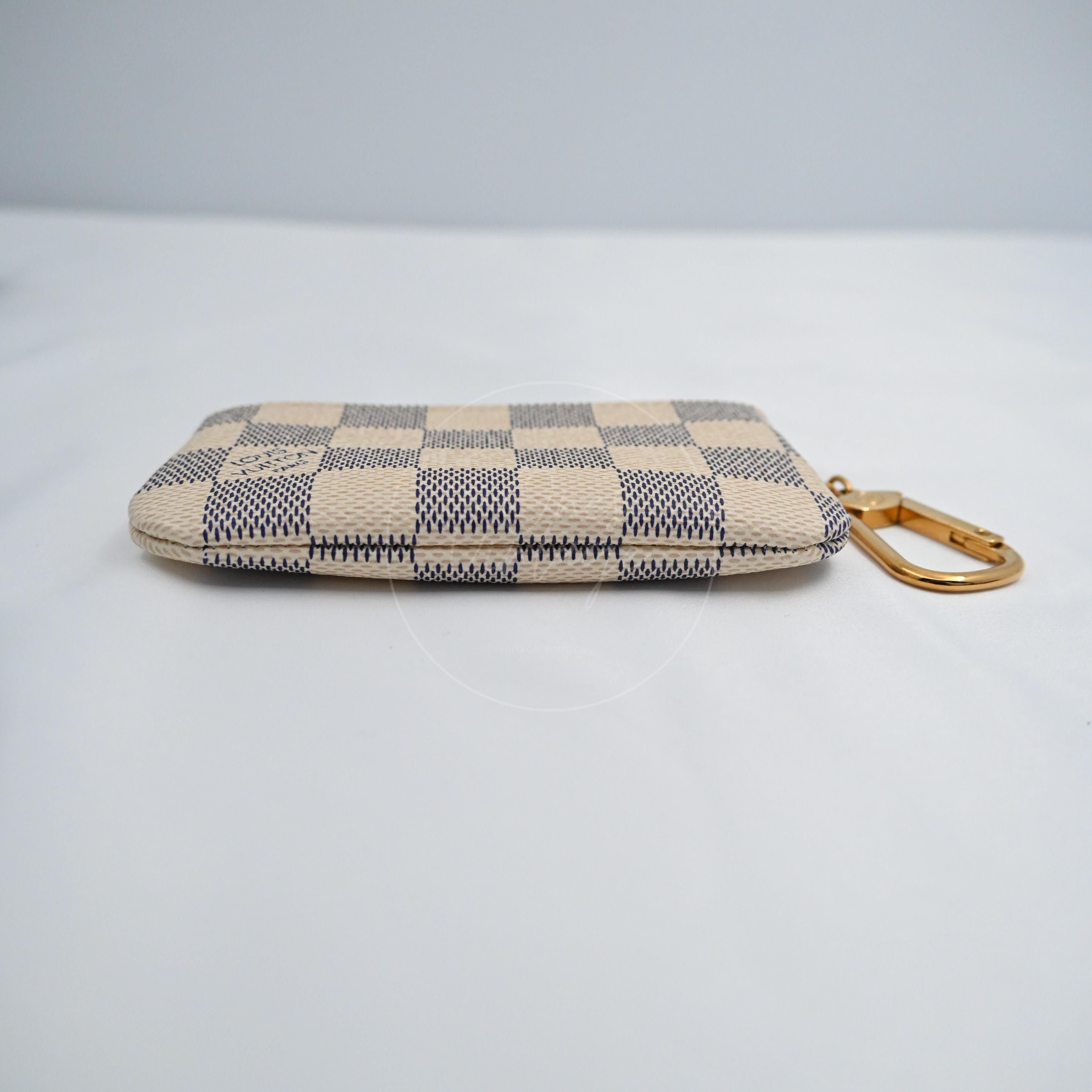 [Brand New] Louis Vuitton N62659 Damier Azur Pochette Cle Key Pouch Coin Purse