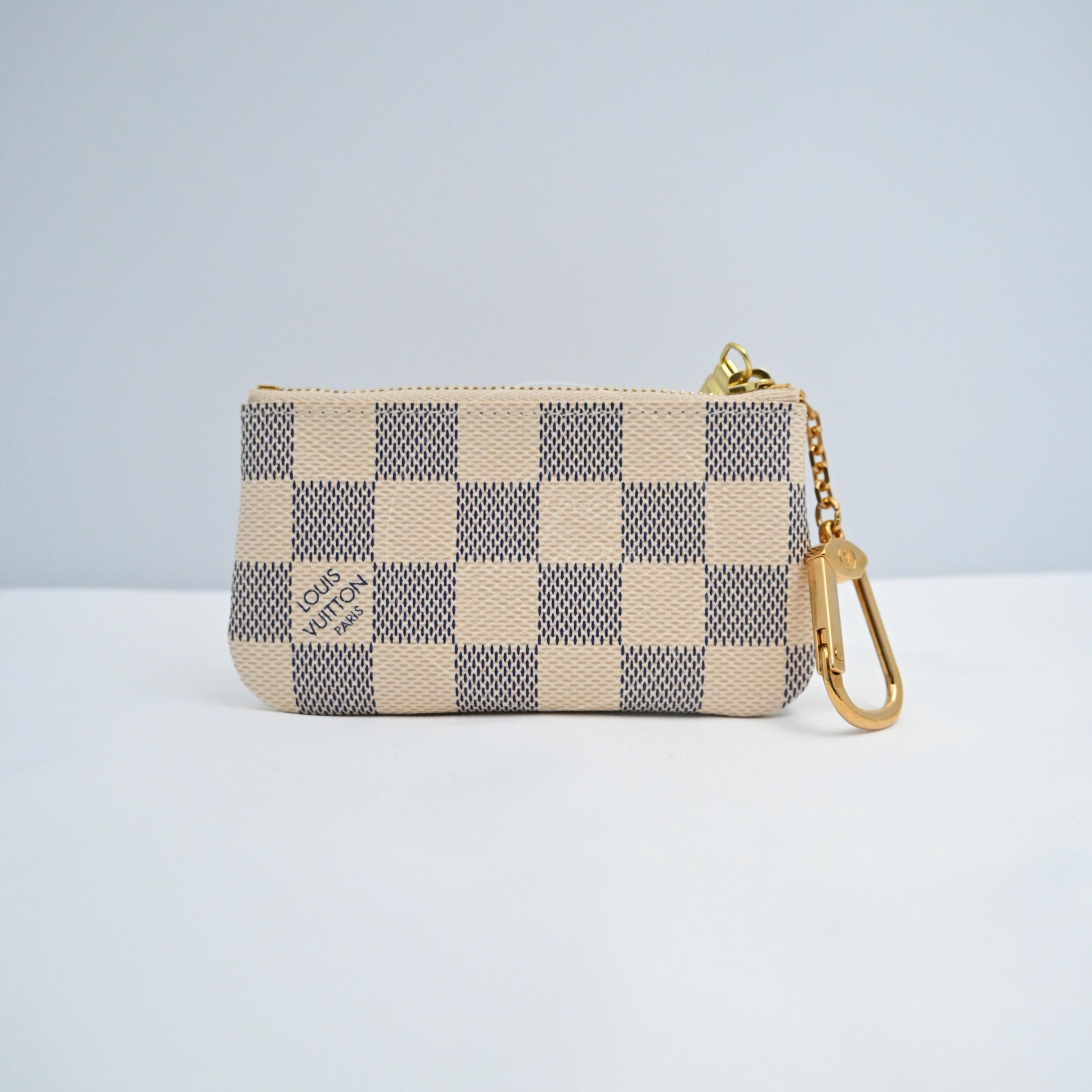 [Brand New] Louis Vuitton N62659 Damier Azur Pochette Cle Key Pouch Coin Purse