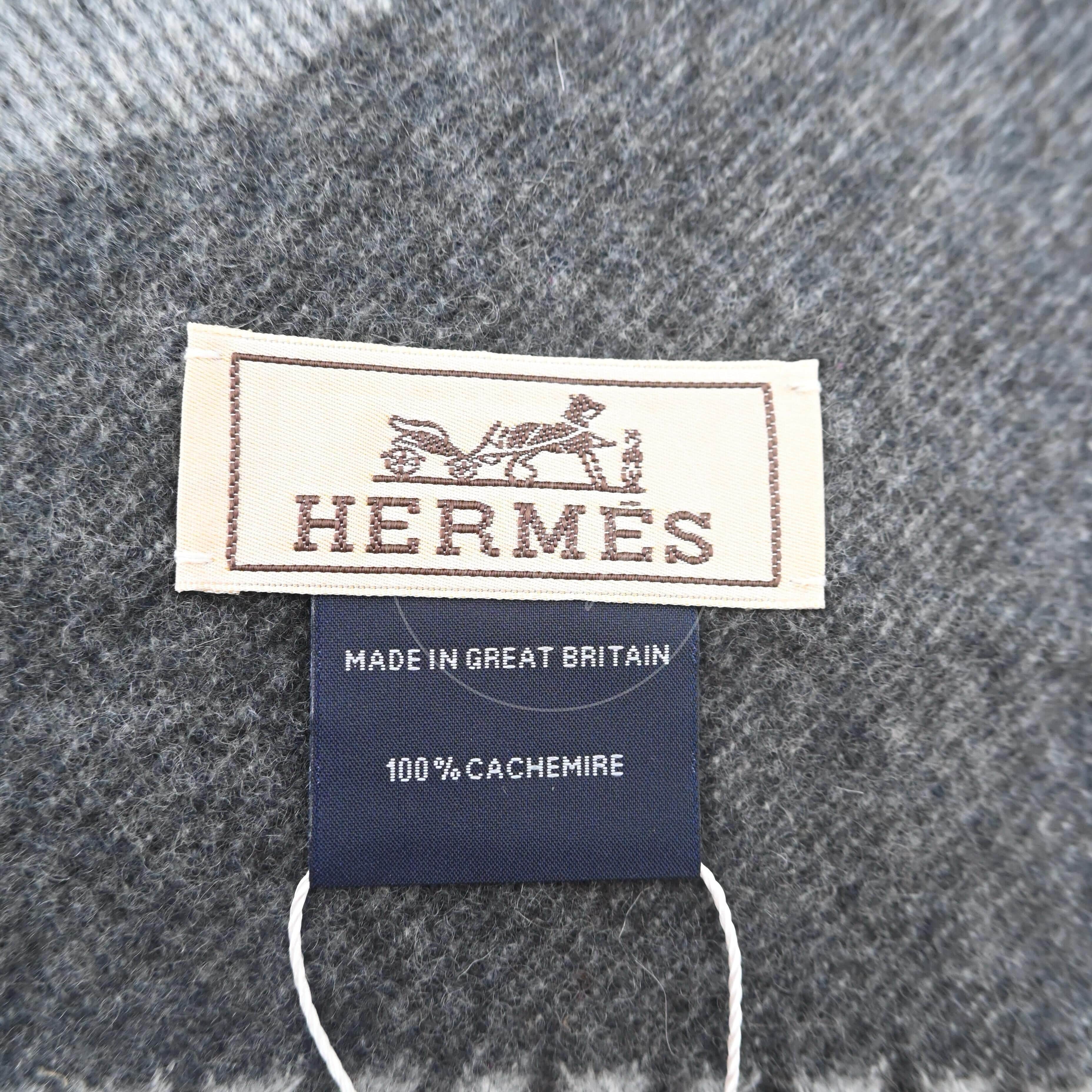 [Brand New]Hermes Men's Chaine d'Ancre Optique Grey Muffler