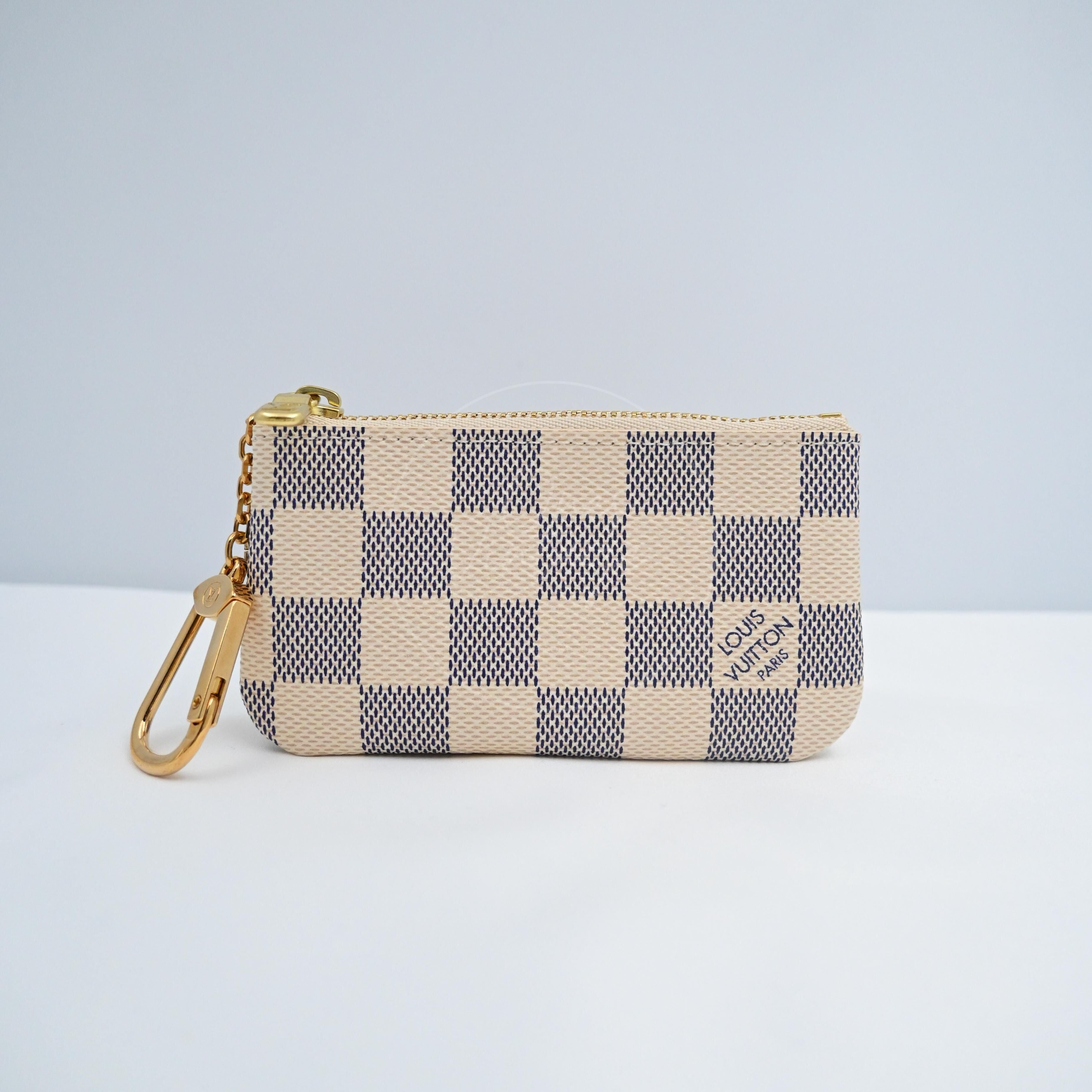 [Brand New] Louis Vuitton N62659 Damier Azur Pochette Cle Key Pouch Coin Purse