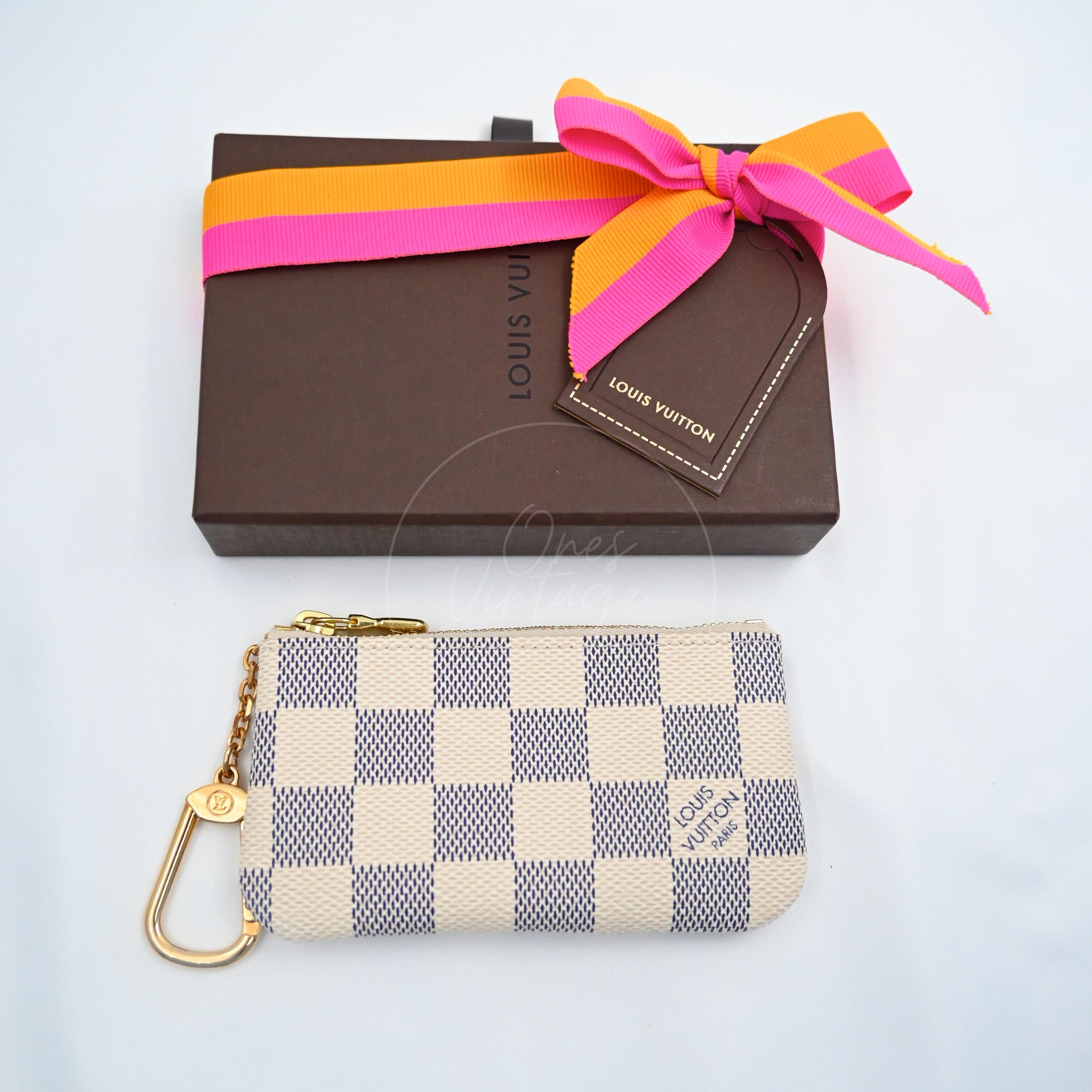 [Brand New] Louis Vuitton N62659 Damier Azur Pochette Cle Key Pouch Coin Purse