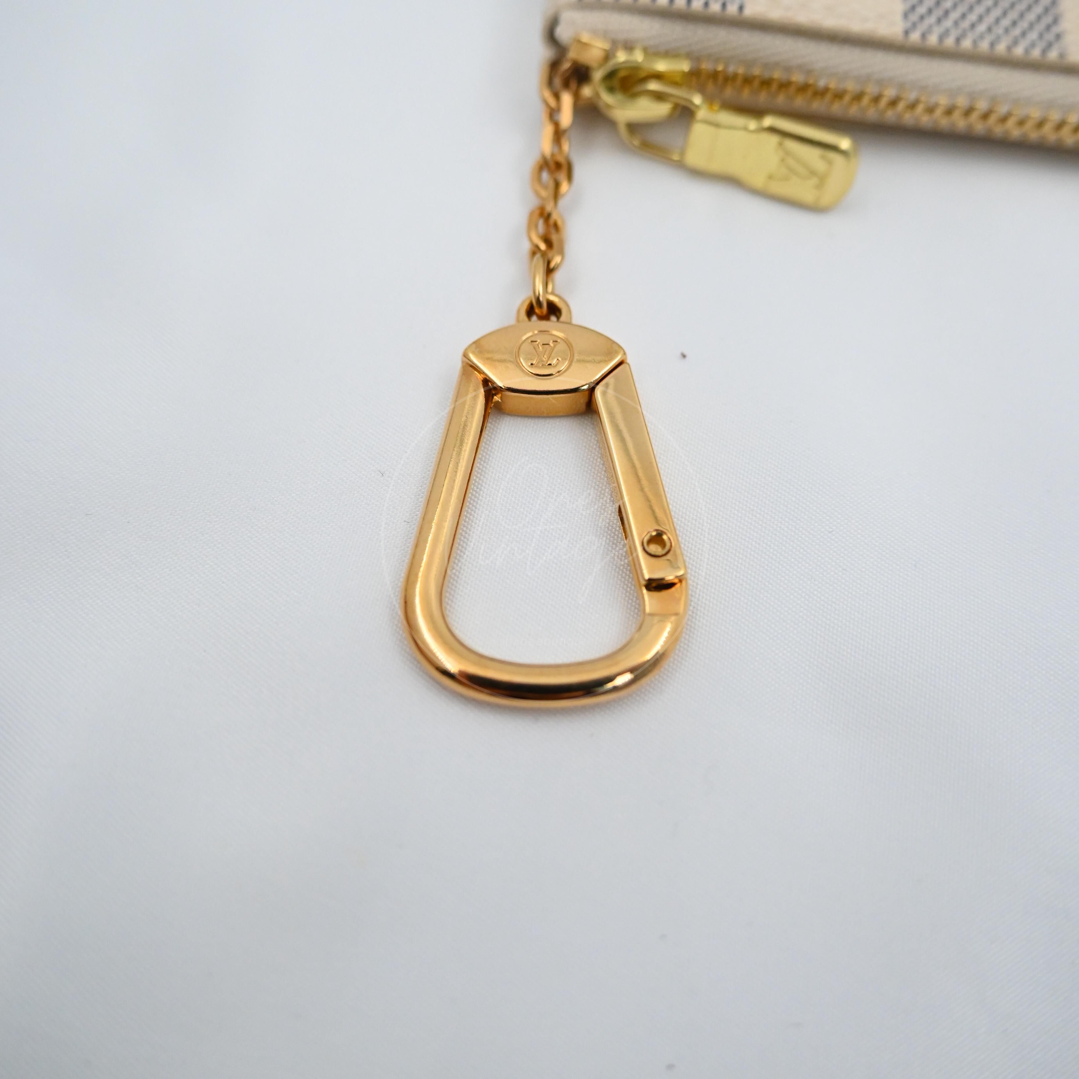 [Brand New] Louis Vuitton N62659 Damier Azur Pochette Cle Key Pouch Coin Purse