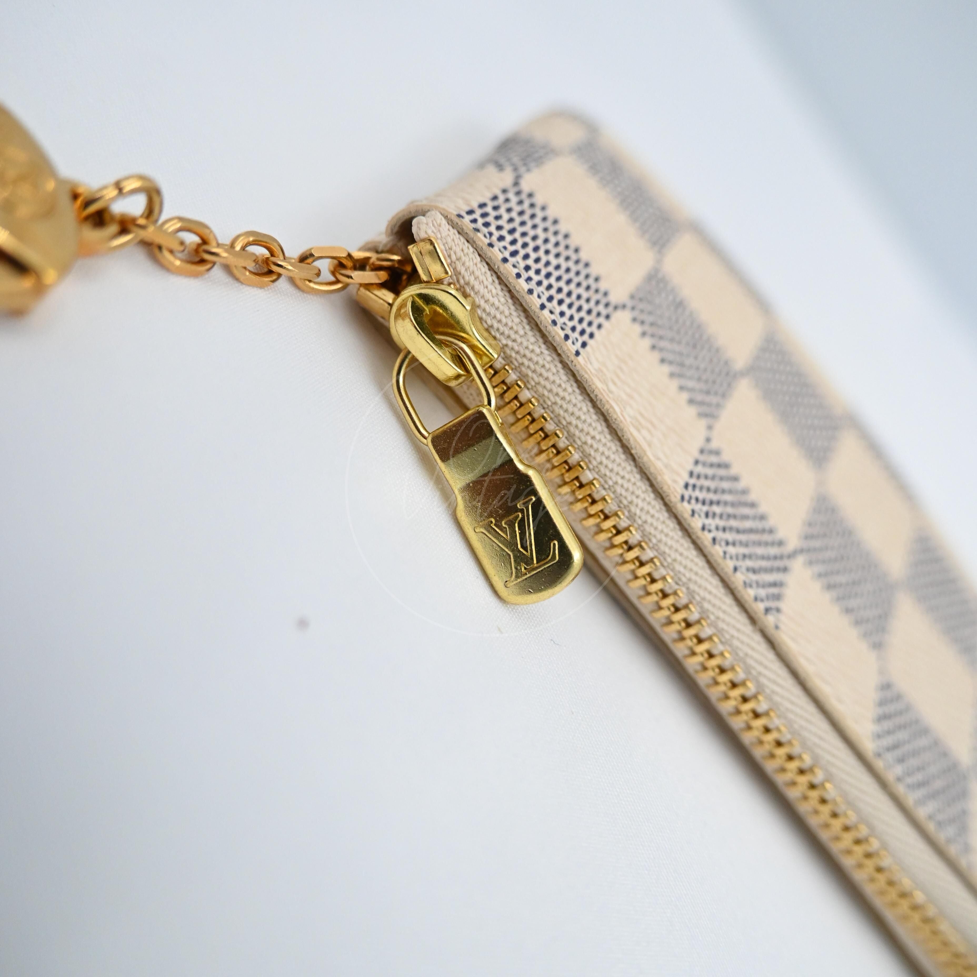 [Brand New] Louis Vuitton N62659 Damier Azur Pochette Cle Key Pouch Coin Purse
