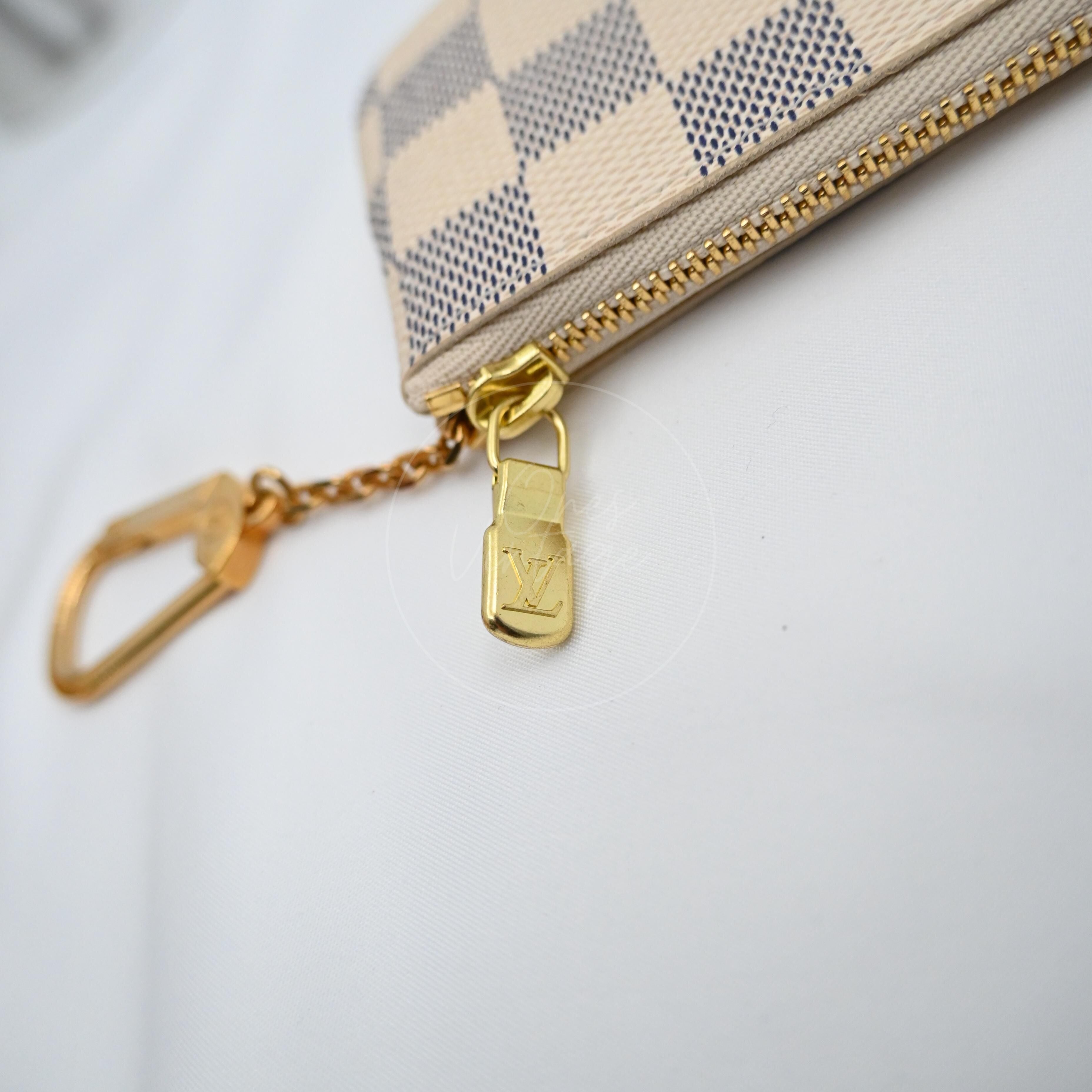 [Brand New] Louis Vuitton N62659 Damier Azur Pochette Cle Key Pouch Coin Purse