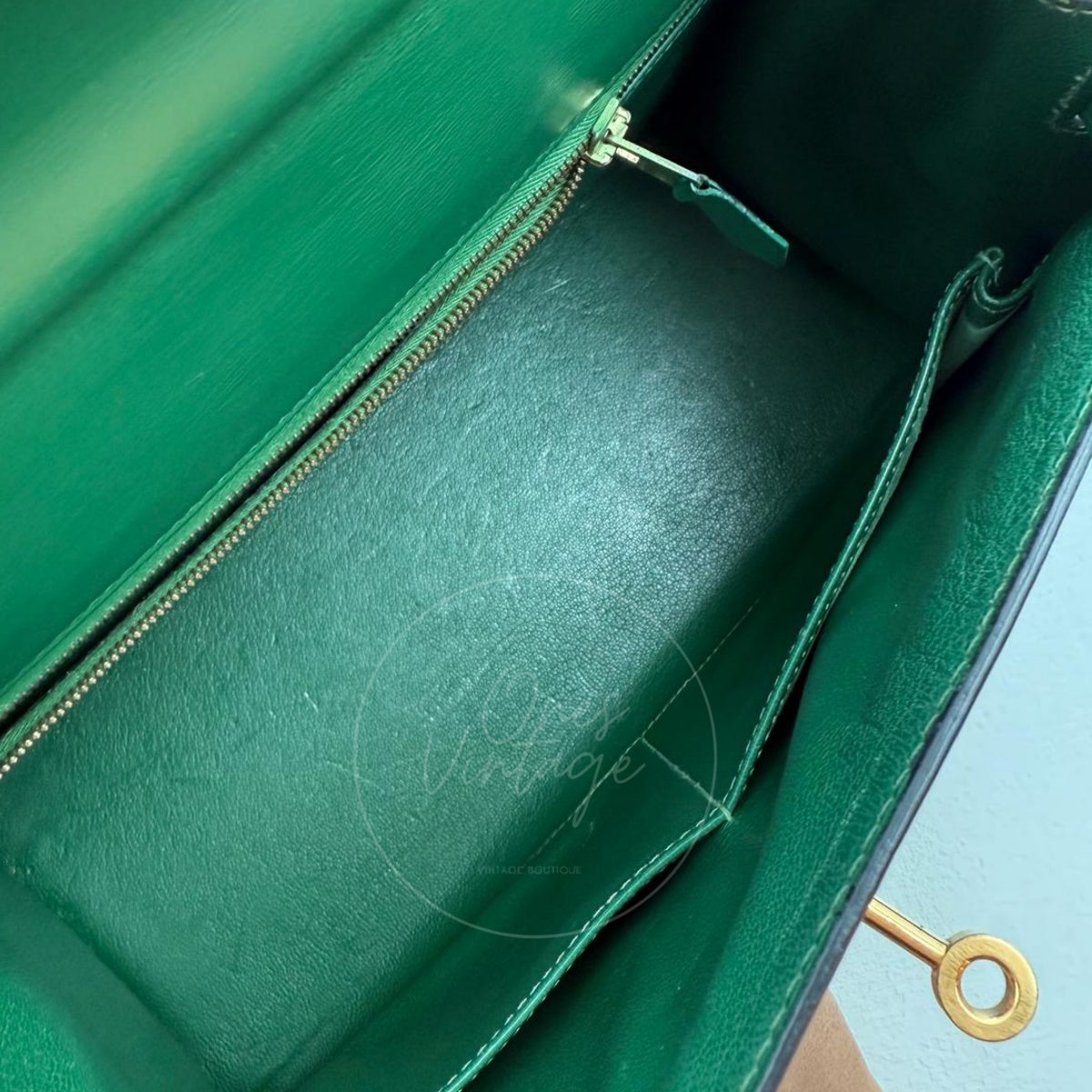 [Pre-owned] Hermes Kelly 28 Dark Green  GHW Stamp Square B