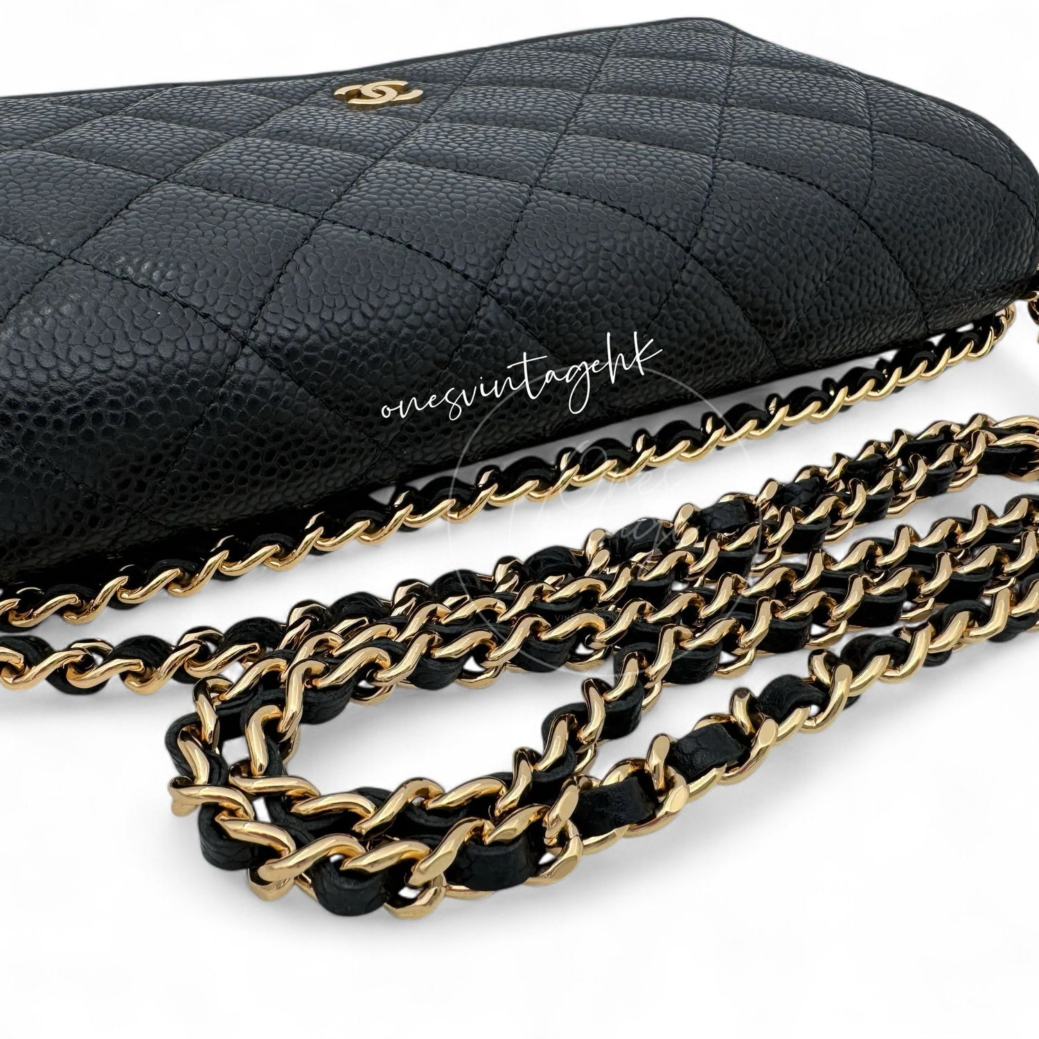 [Unused] Chanel Wallet On Chain WOC Black Caviar GHW Series 22