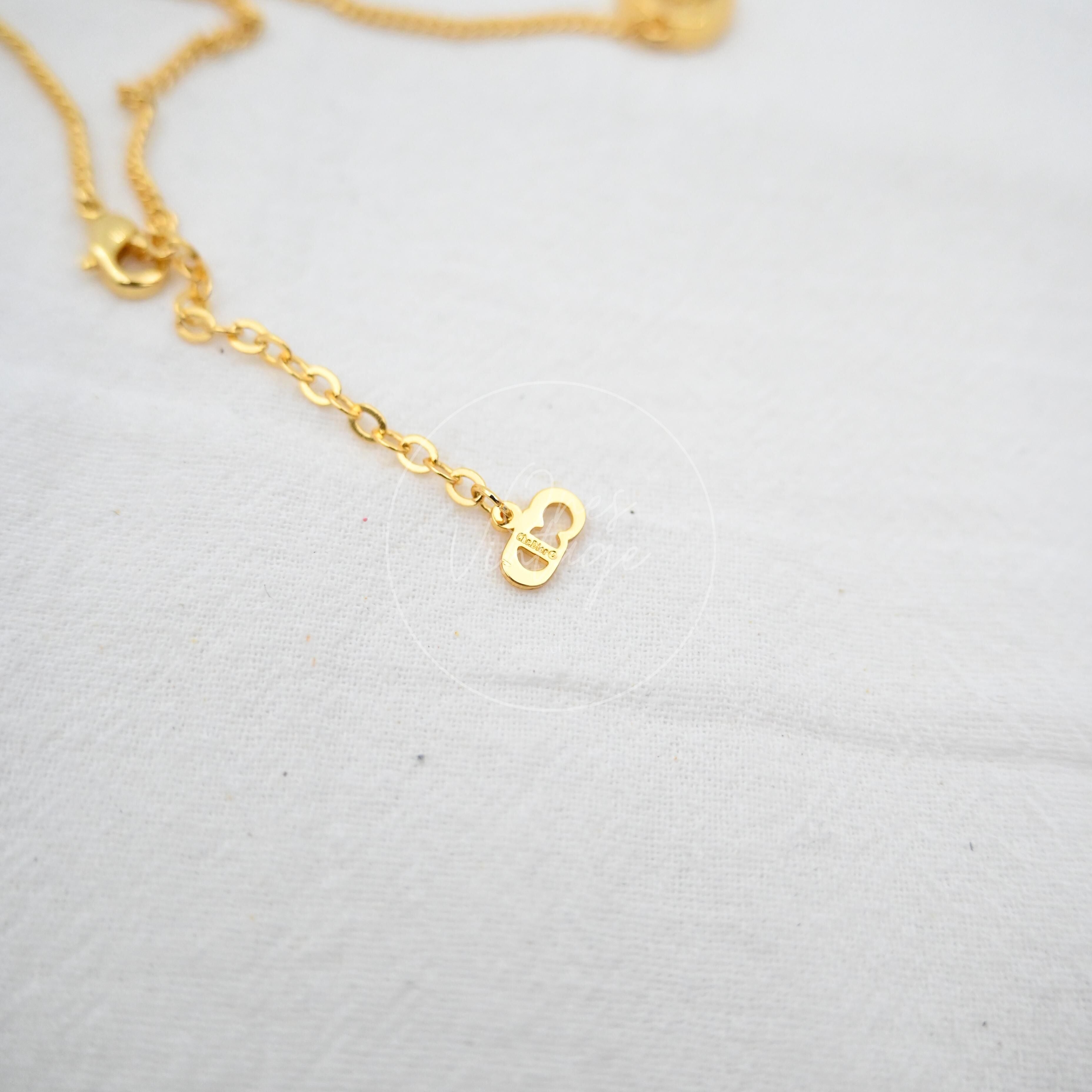 [Pre-owned] Christian Dior Crystal-embellished Logo-pendant Necklace