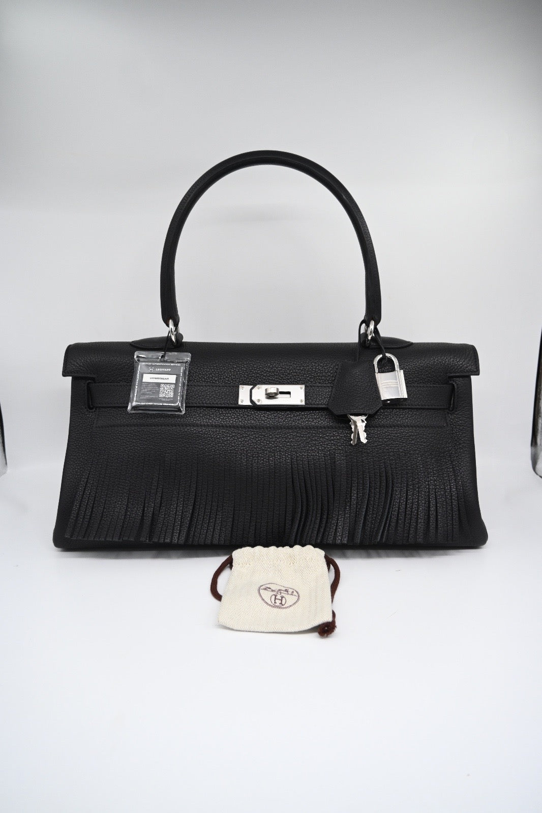 [Pre-owned] Hermes vintage Kelly shoulder black phw deposit link