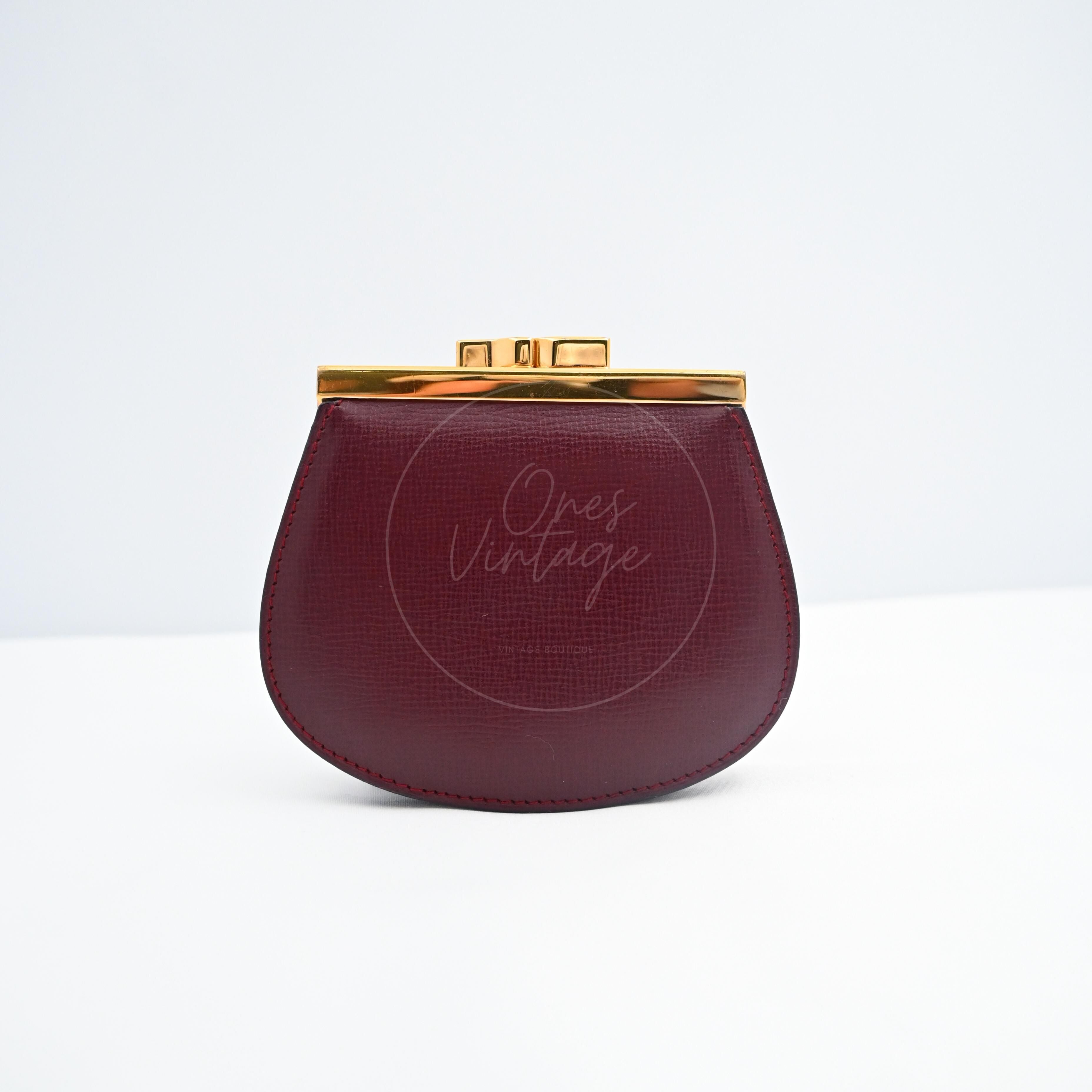 [Pre-owned] Cartier Mastline Bordeaux Red Coin Case Small Purse