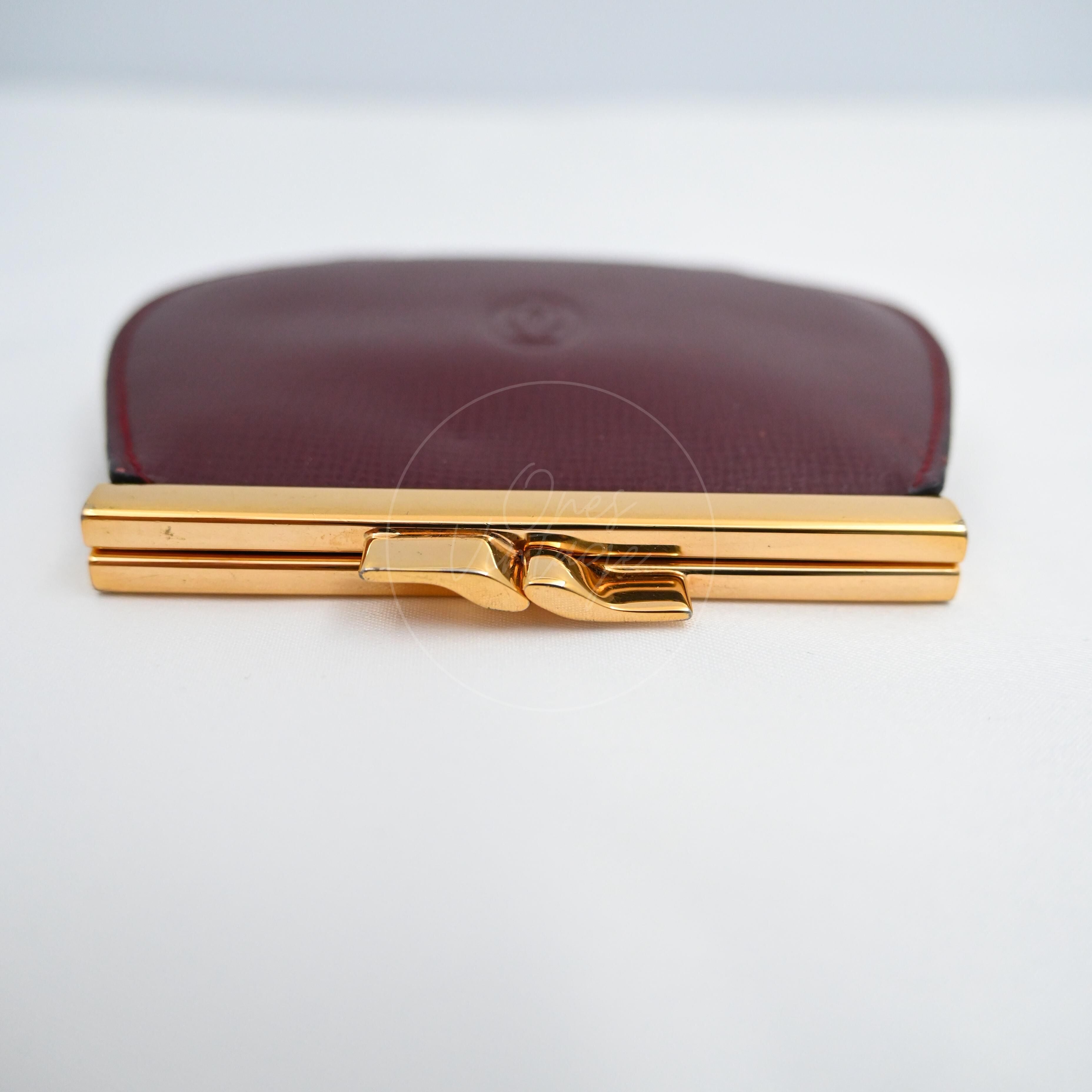 [Pre-owned] Cartier Mastline Bordeaux Red Coin Case Small Purse