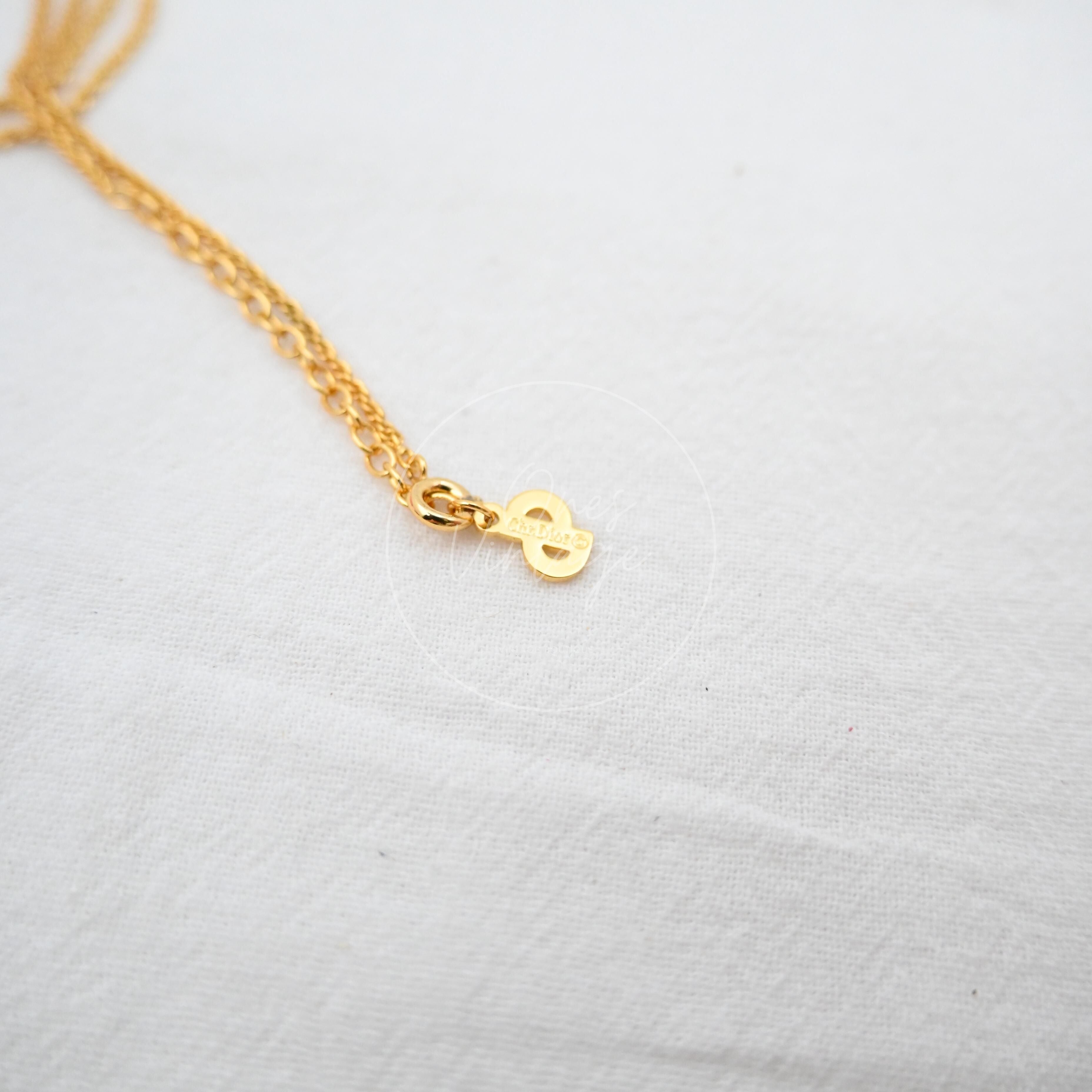 [Pre-owned] Christian Dior CD Logo Gold Necklace