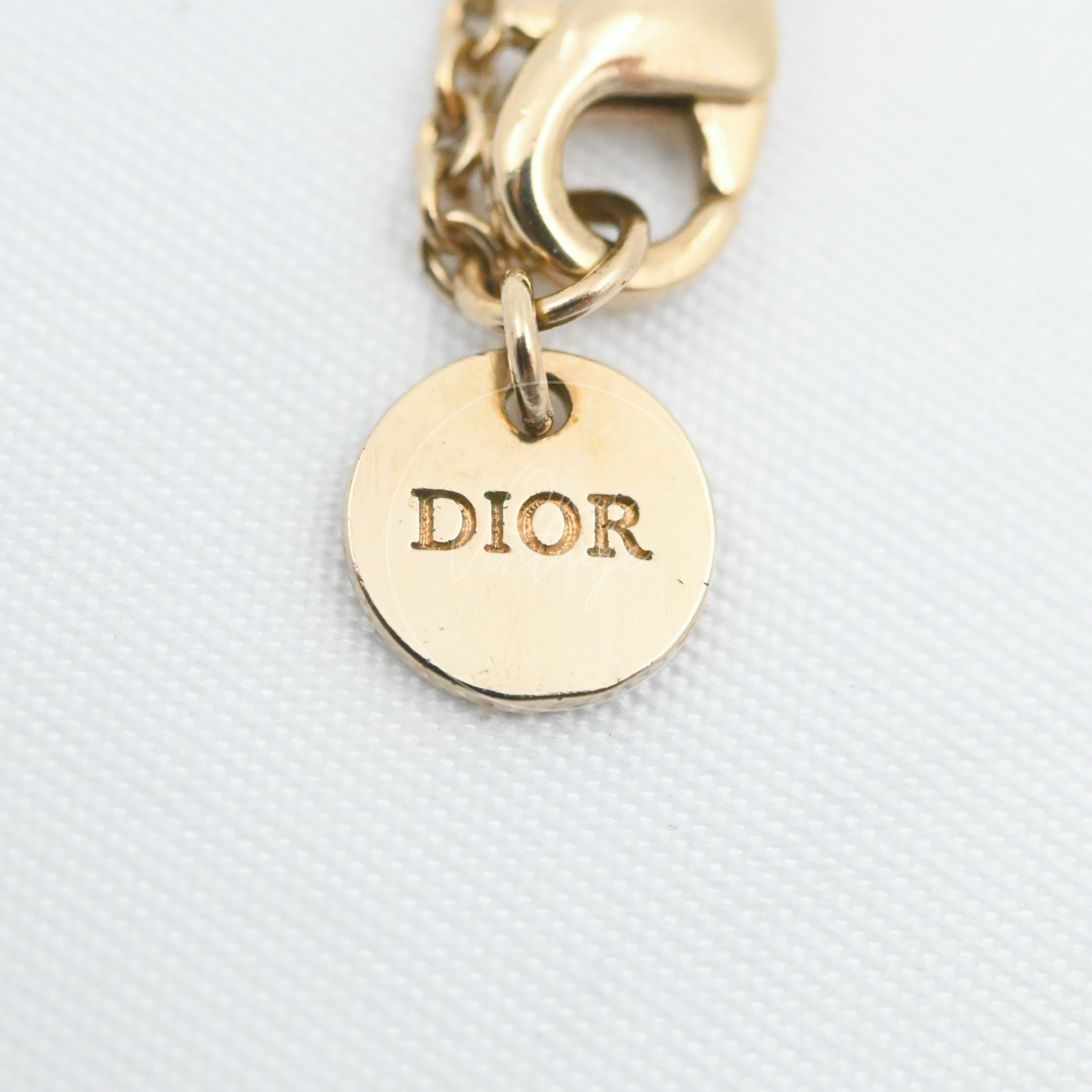 [Pre-owned] Dior Clair D Lune Crystal Gold Necklace