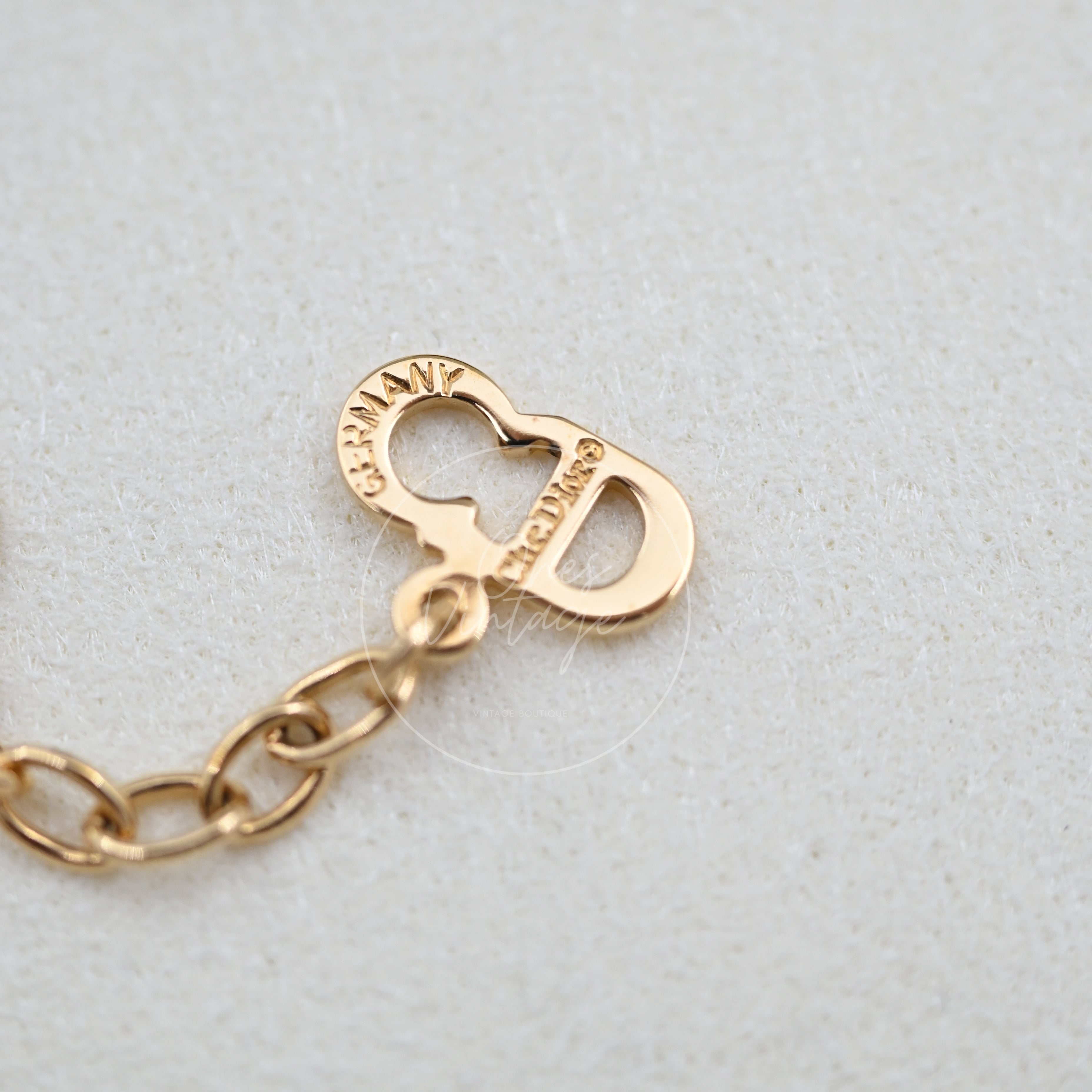[Pre-owned] Dior Vintage Circle CD Logo Gold Necklace