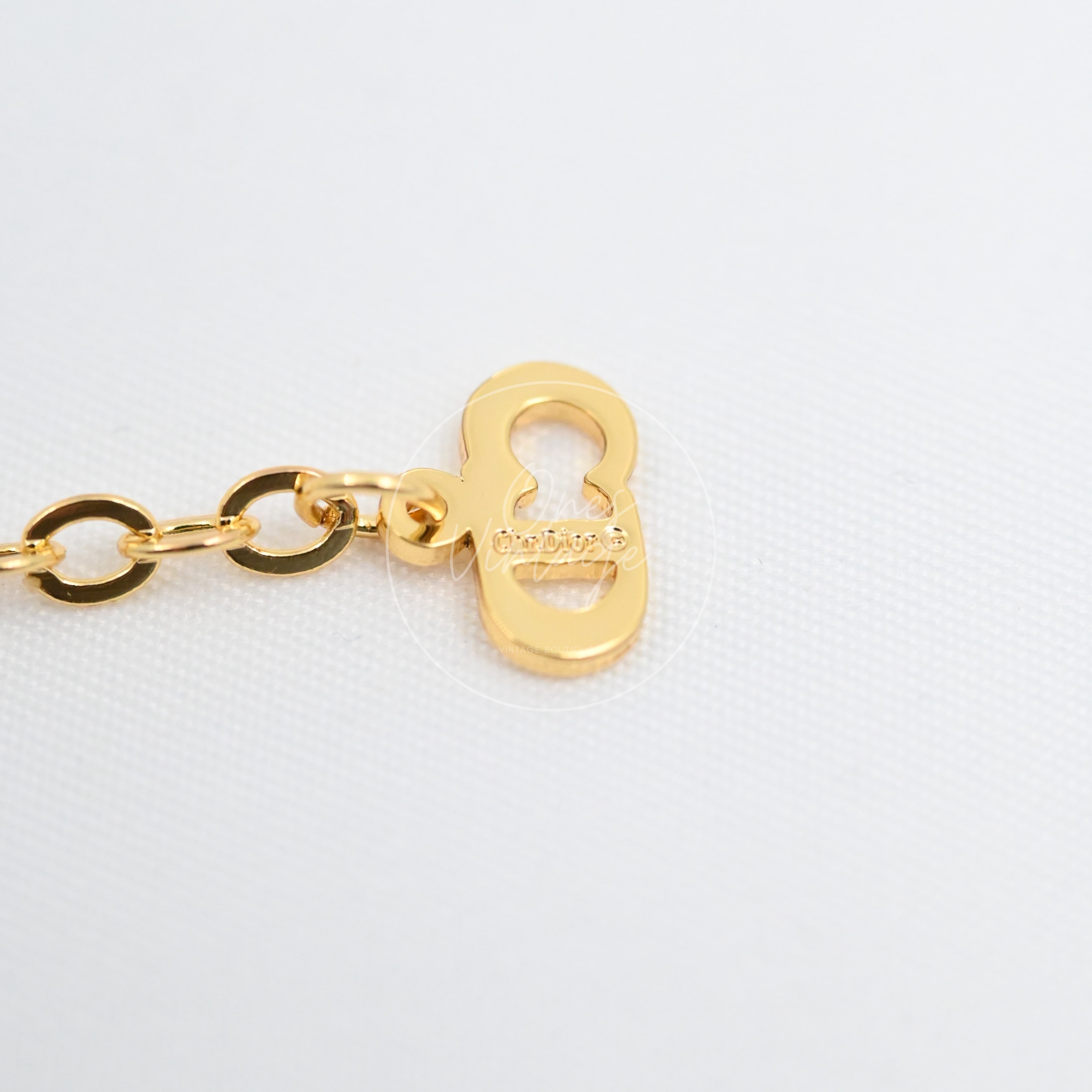 [Pre-owned] Christian Dior Crystal-embellished Logo-pendant Necklace