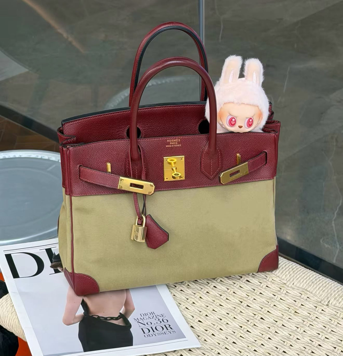 Hermes Birkin 30 Red x Green tolie circle X deposit link