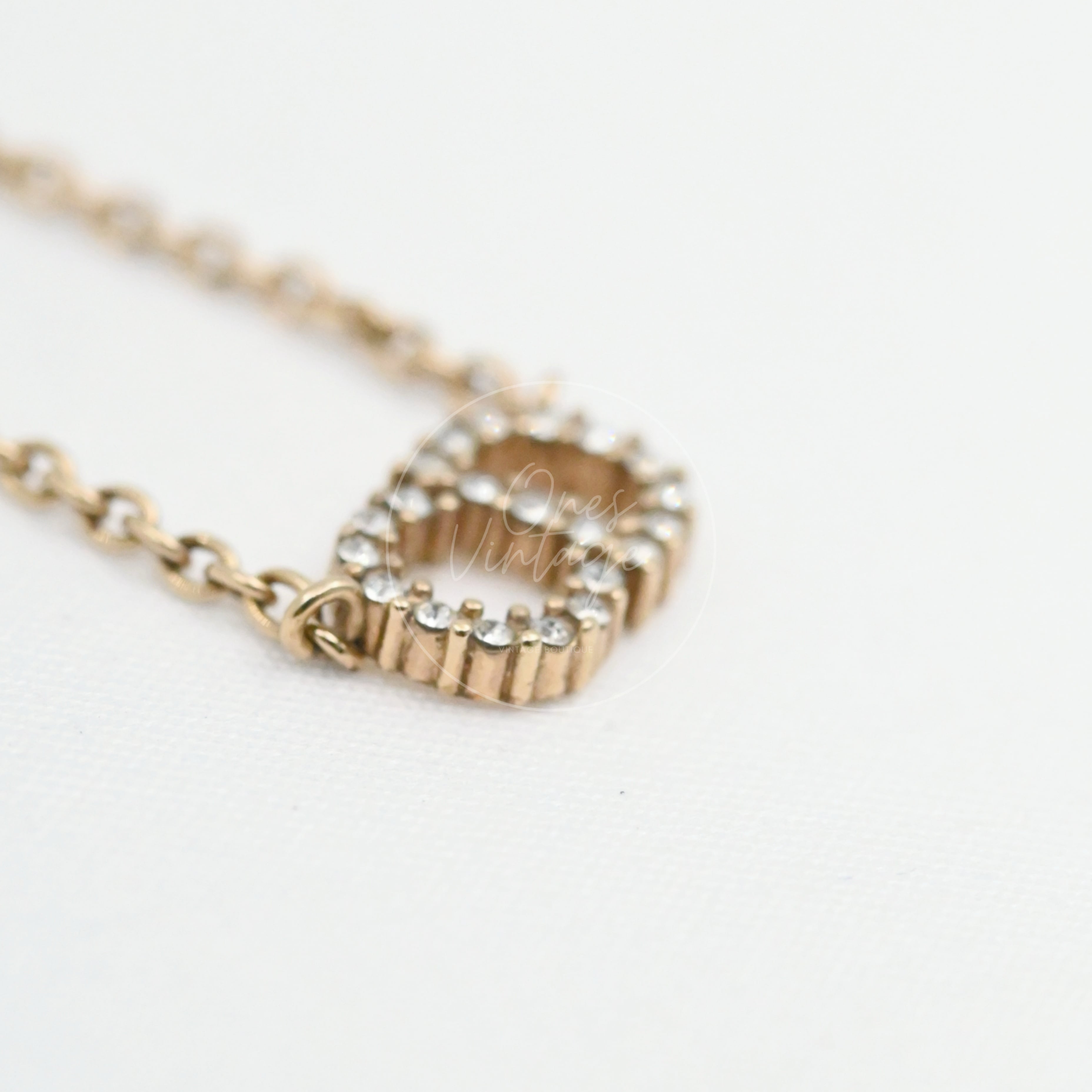 [Pre-owned] Dior Clair D Lune Crystal Gold Necklace
