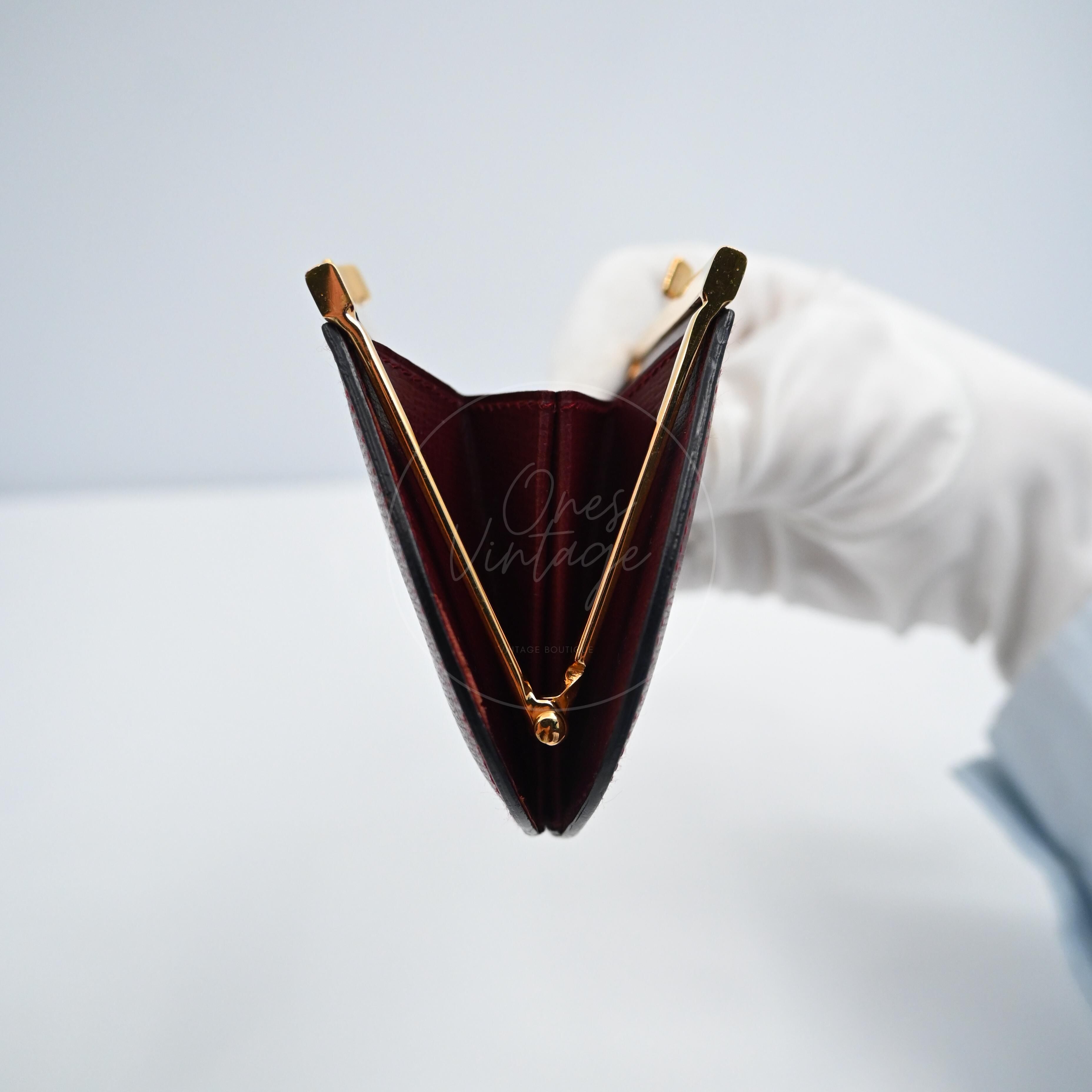 [Pre-owned] Cartier Mastline Bordeaux Red Coin Case Small Purse