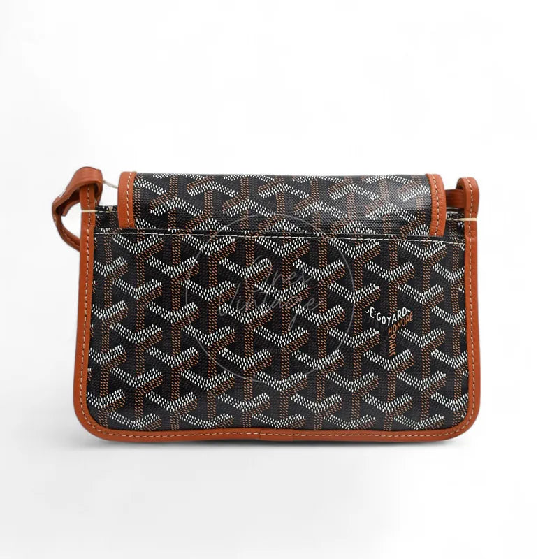 [Brand New] Goyard Plumet Pocket Wallet With Strap Black & Tan
