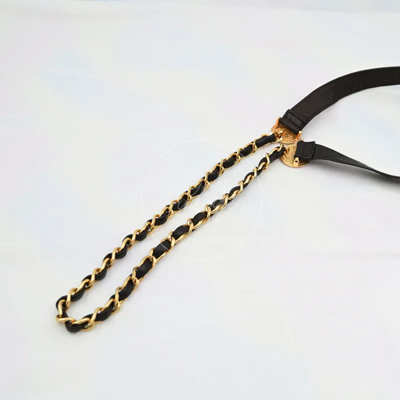 [Pre-owned] Chanel Gold Metal Chain Belt