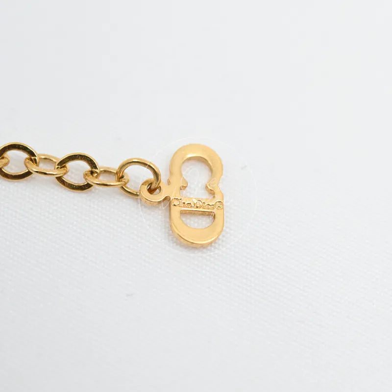 [Pre-owned] Dior Out-of-print Carriage CD logo Gold Necklace