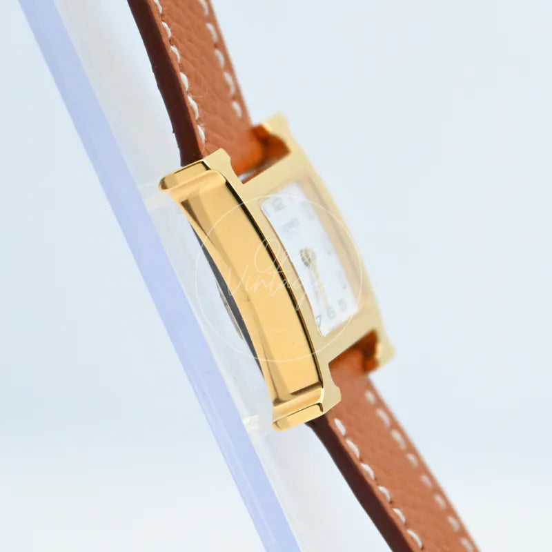 [Unuesd] Hermes Heure H Watch Small Model 25mm Quartz SS White Dial