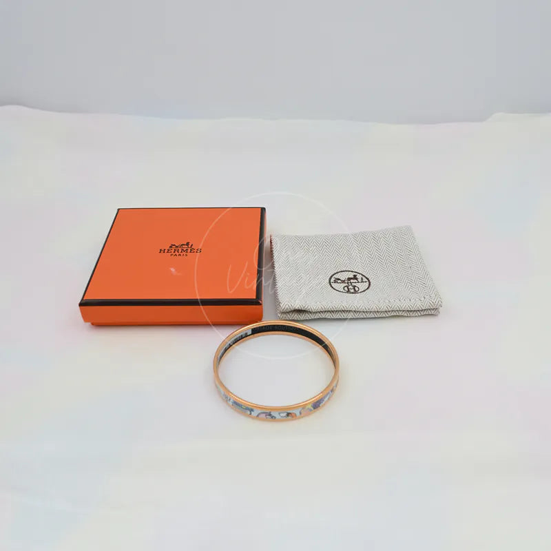 [Pre-owned] Hermes Enamel Tea For Two Bangle