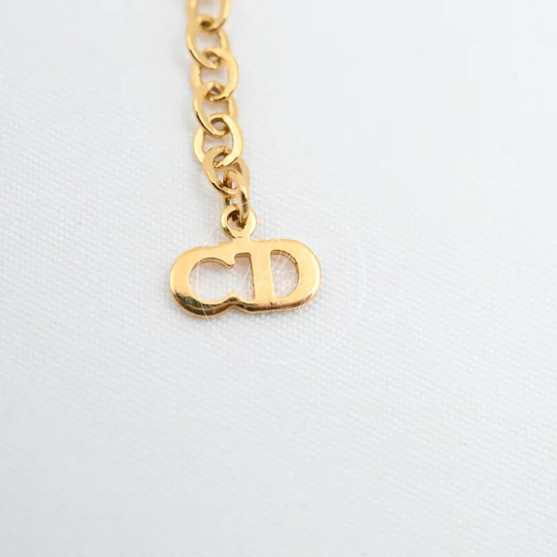 [Pre-owned] Dior Out-of-print Carriage CD logo Gold Necklace