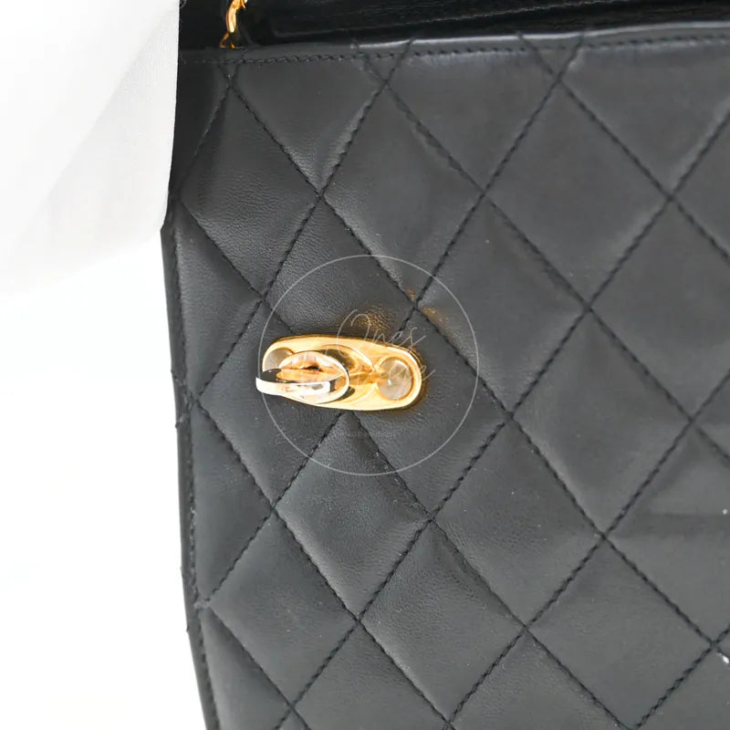 [Pre-owned] Chanel Black Quilted Aged Calfskin Mini Kelly