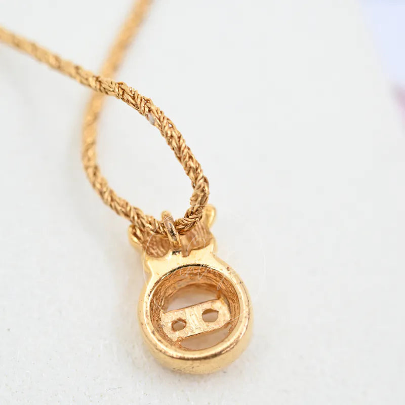 [Pre-owned] Dior Vintage Gold CD Logo Twist Knot Necklace