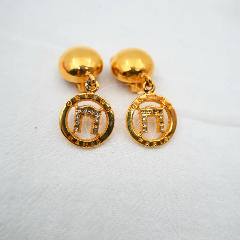 [Pre-owned] Celine Vintage Gold Earrings