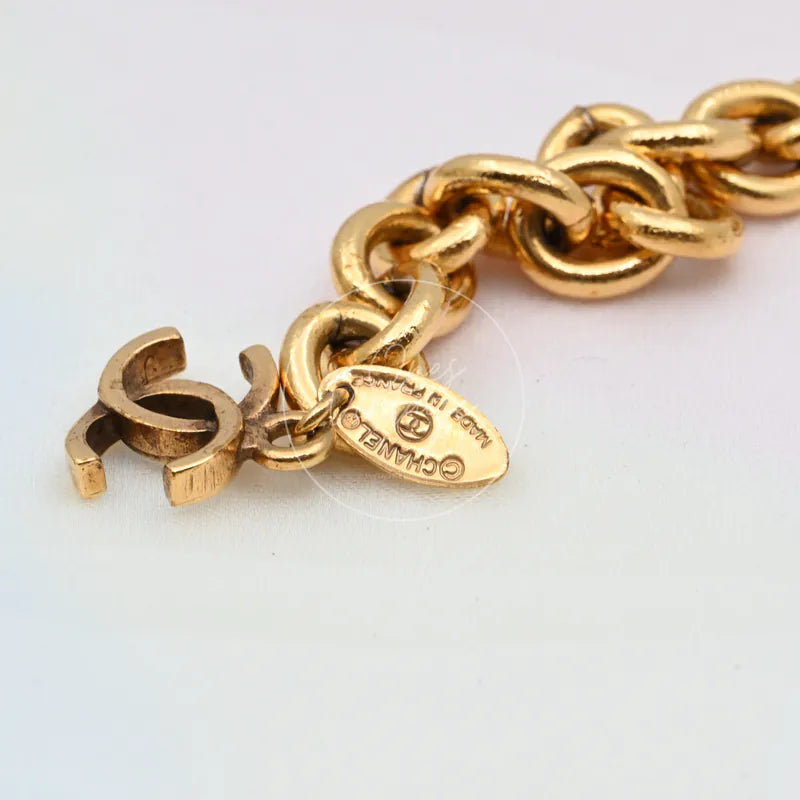 [Pre-owned] Chanel Vintage CC Mark Gold Belt Waist Chain 6051