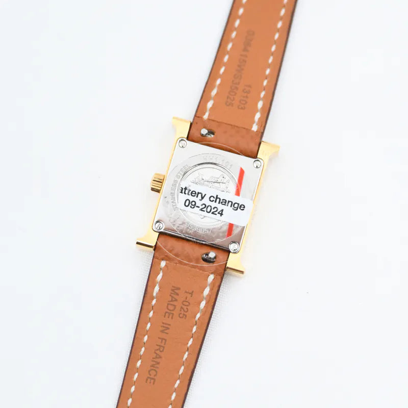 [Unuesd] Hermes Heure H Watch Small Model 25mm Quartz SS White Dial