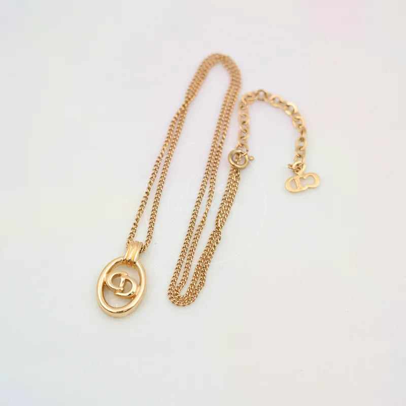 [Pre-owned] Christian Dior CD Pendant Necklace