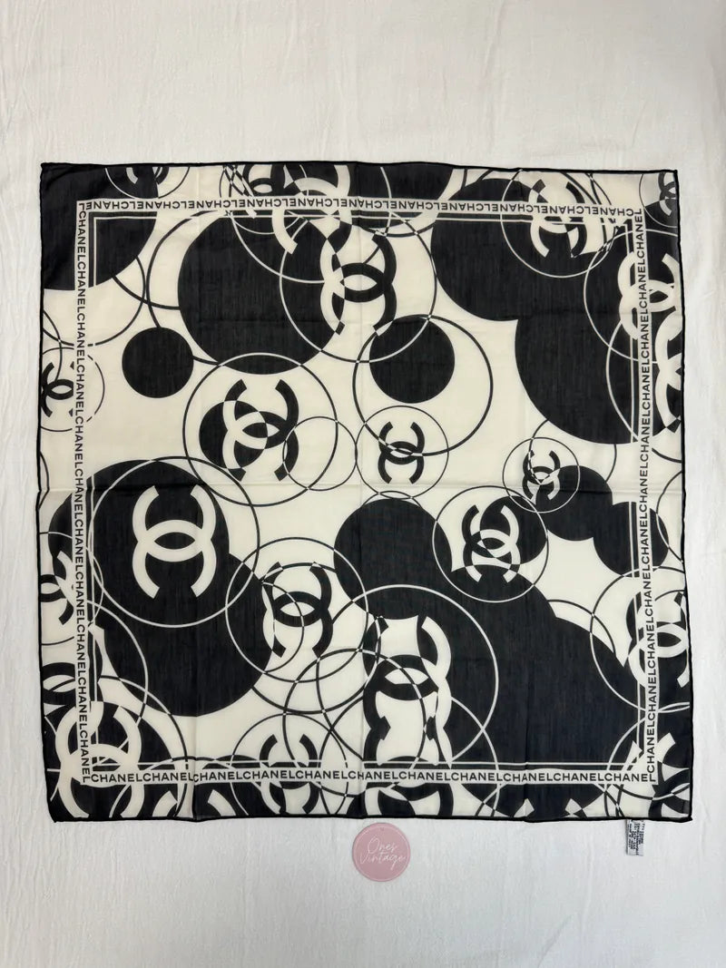 [Pre-owned] Chanel Scarf Petit Carre CC In Cotton And Silk