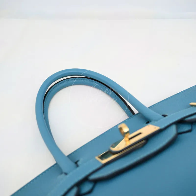 [Pre-owned] Hermes Birkin 30 Blue Paon Togo GHW Stamp Square R