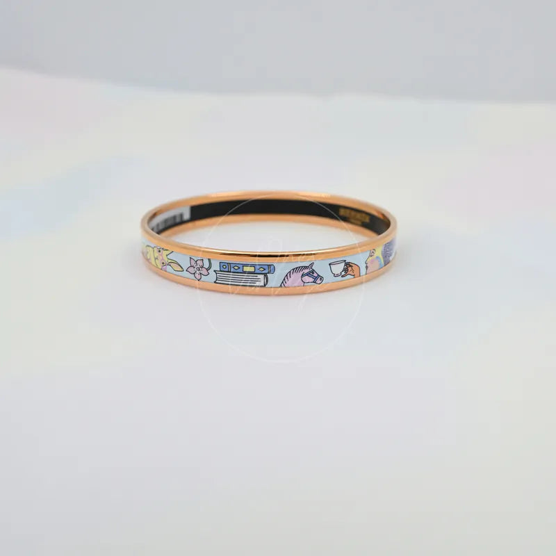 [Pre-owned] Hermes Enamel Tea For Two Bangle