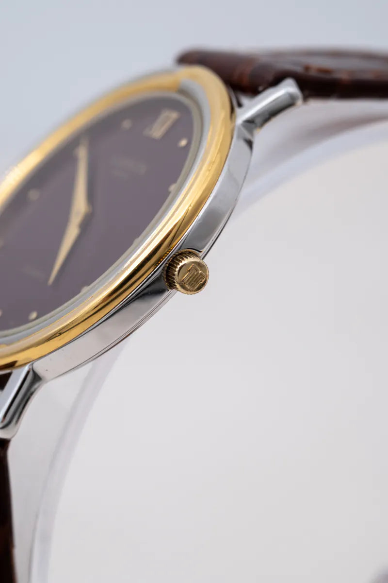 [Pre-owned] LANVIN Paris 57066 Gold Plated Red Dial Quartz Vintage Watch