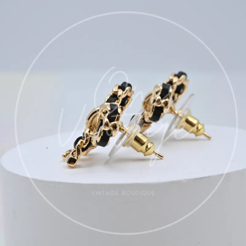 [Brand New] Chanel Chain Bow Stud Earrings