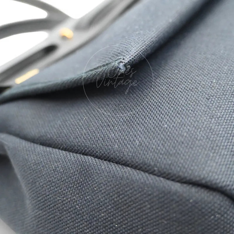 [Pre-owned] Hermes Herbag Zip 31 Black Canvas Swift GHW