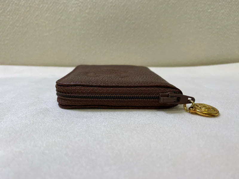 [Pre-owned] Chanel Vintage CC Mark Zip Wallet Red Caviar Series 5