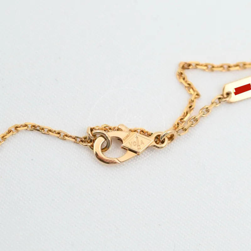 [Pre-owned] Van Cleef & Arpels Vintage Alhambra Necklace 18K Yellow Gold Onyx VCARA45800