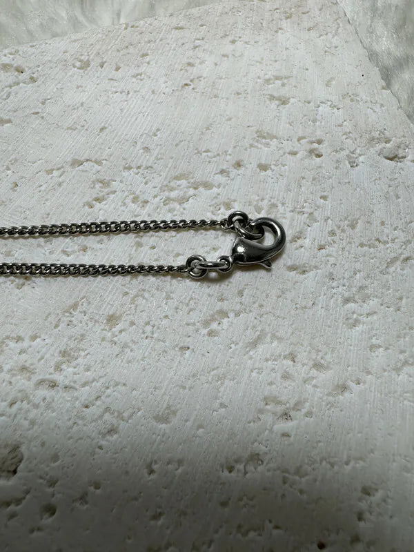 [Pre-owned] Chanel CC Mark Crystal Silver Necklace