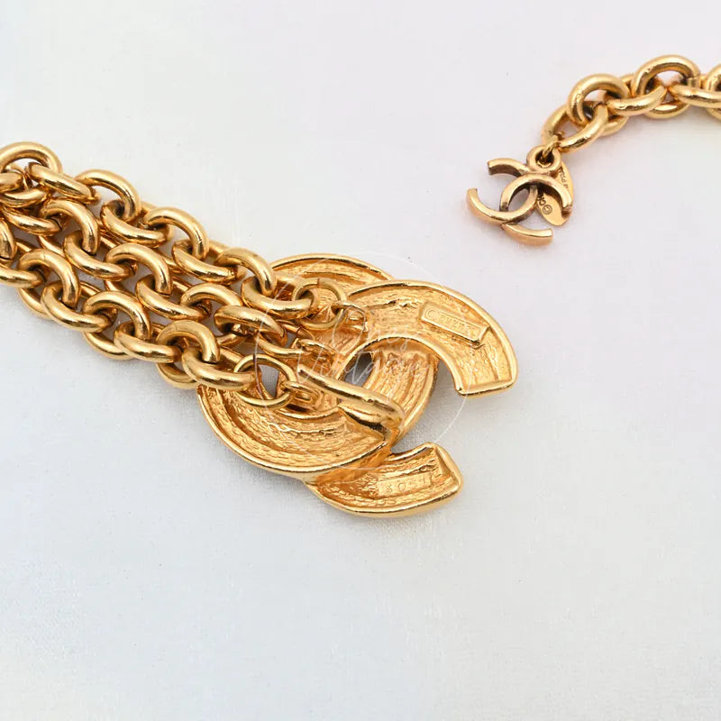 [Pre-owned] Chanel Vintage CC Mark Gold Belt Waist Chain 6051