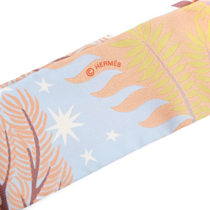 [Brand New]Hermes Sous le Charme d'Orphee Ciel Beige Rose Vermillon Twilly