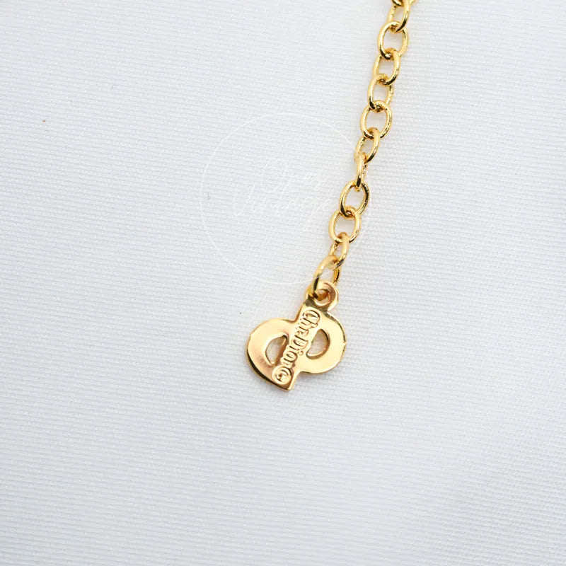 [Pre-owned] Christian Dior CD Logo Gold Necklace