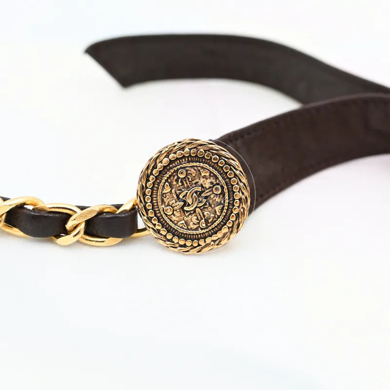 [Pre-owned] Chanel Gold Metal Chain Belt